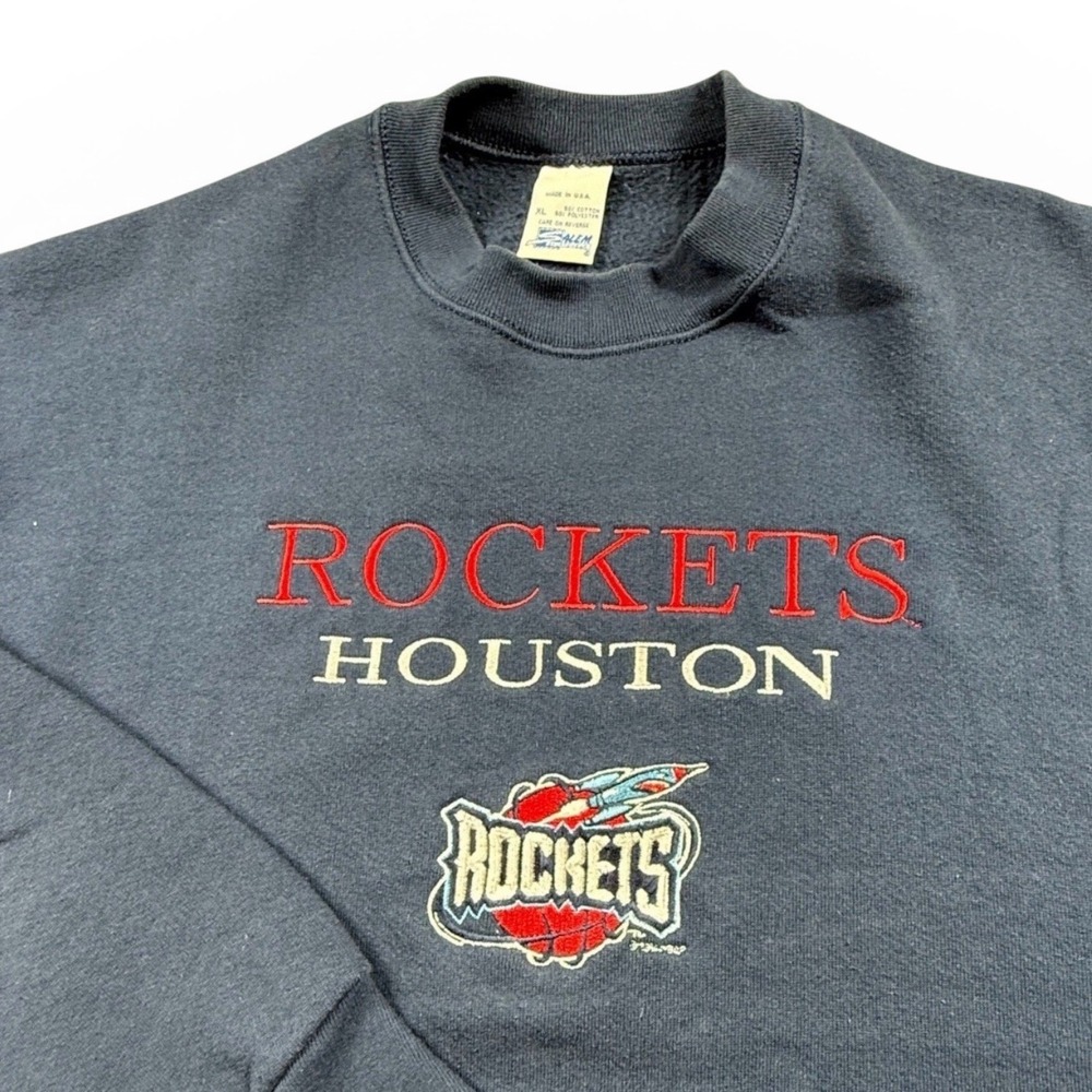 Vintage Houston Rockets Salem Sportswear Sweatshirt Mens XL Navy Blue 90s NBA